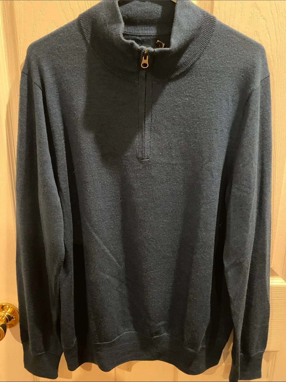 J. Crew Men's Half-Zip Sweater in Teal Blue